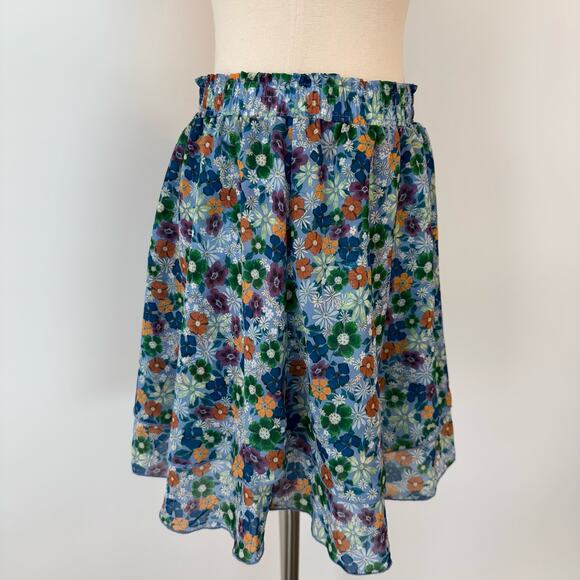 Shore Brand Floral Layered Skort Skirt with Built in Shorts Pull-On Elastic | M - Picture 5 of 10